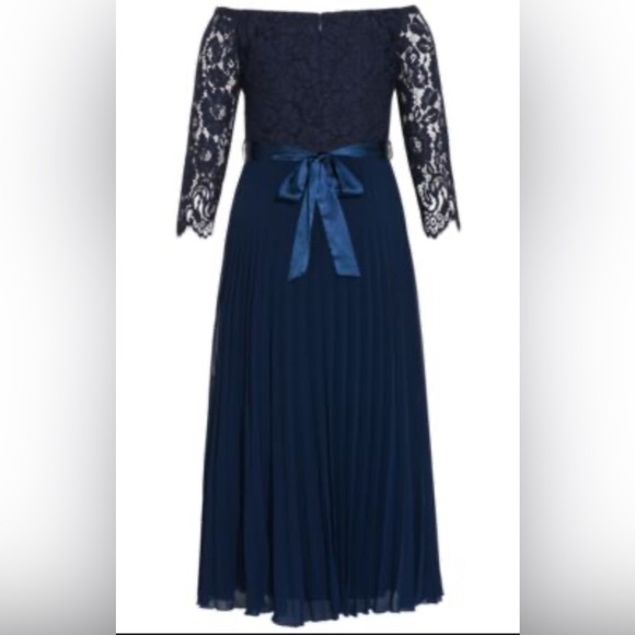 City Chic Midnight Blue Lace Maxi Dress - Picture 4 of 4